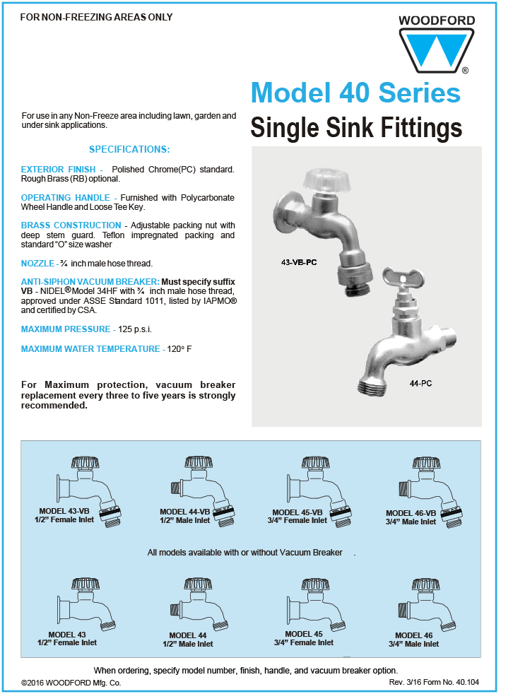 Woodford Model 40 Wall Faucet